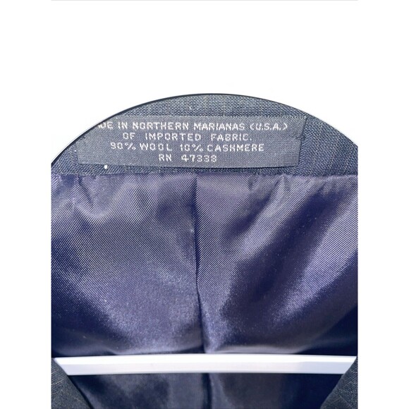 Albert Nippon Men’s Dress Blazer Size 46R Black Pinstripe Wool/Cashmere Blend - Picture 3 of 12